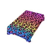 60 x 60 Inch Table Cloth, Neon Rainbow Colored Leopard Square Tablecloth for ...