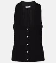 [Vince] Vince Cotton-blend tank top AU 16 black