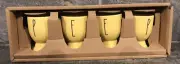 RAE DUNN New Egg Cups 4pc Set PEEP Spell Out Artisan Collection By Magenta NIP