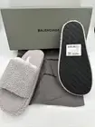 NIB Balenciaga Cosy Furry Slides Gray EU 39 US 8.5 $580 Original Price