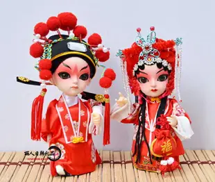 北京唐人坊絹人娃娃娟人京劇戲曲人偶玩偶臉譜擺件中國特色工藝品