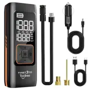 Tire Inflator Portable Air Compressor for Car with Gauge 7800mAh Powerful Ele...