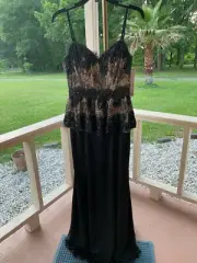 Dave & Johnny #911 prom pageant gown Formal dress Black Sparke size 7/8 NEW