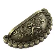 Drawer Cupboard Cabinet Door Dragon Metal Pull Handles Bronze Tone