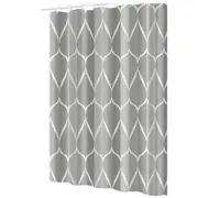 220x200cm Extra Long Fabric Shower Curtain with 12 Hooks Waterproof Weighted Hem