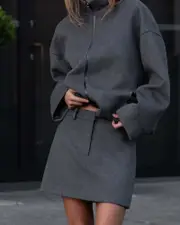 [Jag] Jag Women's Rb X Oversized Bomber In Charcoal Grey Size 14 14 Grey