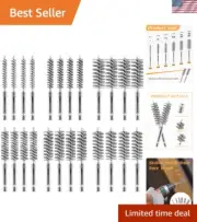 24 pcs Bore Brush for Drill, Stainless Steel Wire Cleaning Brush Set, Abrasiv...