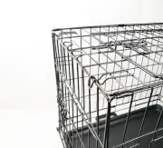 24" Small Dog Kennel Collapsible Metal Crate Pet Puppy Cat Rabbit Cage