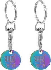 COMNESTBI 2Pcs Trolley Token Key Ring Pendant Coin Holder Keychain Lightweight Shopping Cart Token Keyring for Easy Access Everyday Use