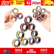 Moonhua 9Pcs Magnetic Ring Fidget Spinner Toys Set, Newest Camo Fingers Magnet R
