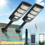400W Outdoor Solar Powered LED Light Motion Sensor Street Lights Flood Lamp NEW
