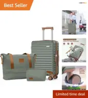 20'' Hardshell Carry-On Set: Stylish Spinner Luggage with Toiletry Bag