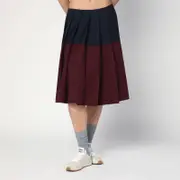 [Miu Miu] Amaranth/Navy Blue Skirt in Kid Mohair 40 IT Brown
