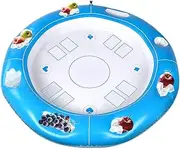 Inflatable Floating Table, Pool Card Game Tray, Waterproof Drink Food Holder, Multi-Player Design and Portable Storage, for Lake Cruise Resort Vacation Parties, 1000 x 1000 mm
