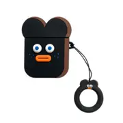 Cute Cartoon Earphone Case for Airpods Funny Sausage Mouth Duck Soft Silicone Earphone Case for Airpods - Black