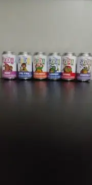 TMNT M.M. Funko Vinyl Sodas 6pk 4 Commons 1 Funko Ex (Bebop) 1 Chase (Donatello)