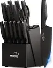 Kitchen Knife Set, 15 Pieces Kitchen Knife Set with Block Built in Knives