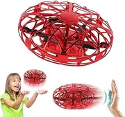 ZeroPlusOne® Hand Operated Drones for Kids or Adults - Air Magic Scoot Hands Free Mini Drone Helicopter, Easy Indoor UFO Flying Ball Drone Toys for Boys or Girls (RED)