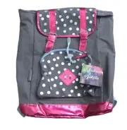 MADISON & DAKOTA Girls Gray Pink Polka Dot School Back Pack NWT New