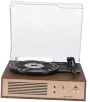 CR6045A-WA Miles 3-Speed Bluetooth in/Out Record Player Turntable with Built