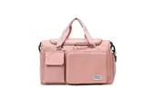 Travel Duffel Bag with Shoes Compartment Dry Wet Separation Sports Gym Overnight Weekender Bag -Pink