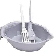 Folpus Hair Dye Coloring Set Mixing Stick and Brush Kit Professional Tinting Bowl Silicone Hair Dye Bowl Colour Mixing Dyeing Set, Grey