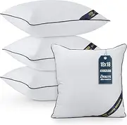 Utopia Bedding Throw Pillow Inserts (Pack of 4, White), 18 x 18 Inches Decorative Indoor Pillows for Sofa, Bed, Couch, Cushion Sham Stuffer