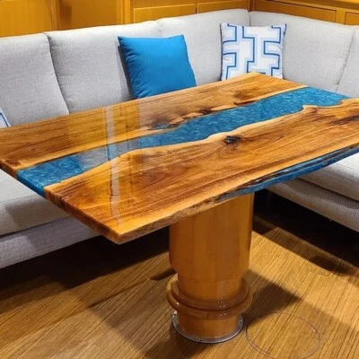 Natural Acacia Wood Epoxy Table Top/Dining Center Table/ Wooden Epoxy Table