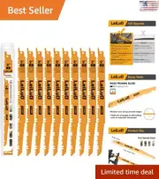 10 Piece Premium Wood Pruning Reciprocating Saw Blades - Storage Box Included