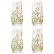 Ashdene Wildflowers Crystal Set of 4 Highball Tumblers