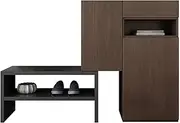 Shoe Storage Cabinet Nordic Wooden Shoe Cabinet, Length Adjustable Shoe Bench, Shoe Rack, Large-Capacity Storage Cabinet for Sneakers/Sandals/Slippers Shoe Organizer
