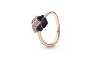 PANDORA JEWELS Mod. DEEP PURPLE PANSY FLOWER - RING - Size 54