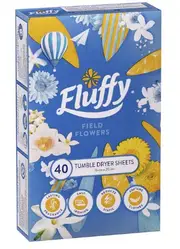 Fluffy Dryer Sheets Field Flowers Fabric Softener 40 Pack