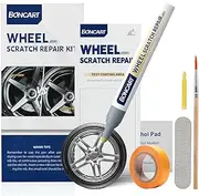 Boncart Wheel Scratch Repair Kit, Rim Touch Up Paint, Rim Paint Wheel Paint Pen, Silver Rim Repair Kit for Curb Rash, Metal Paint for Car Wheel Scratch Quick Repair（Silver）