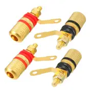 4 Pcs Video Speaker Terminal Connectors 4mm Banana Jack Outlet