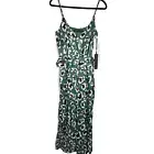 House of Harlow 1960 x REVOLVE Jumpsuit Rudy S Green Leopard Print Boho NWT