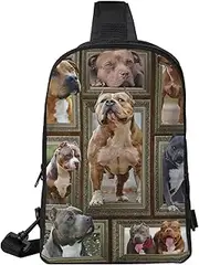[LILONGLEA] Pitbull Fashion Crossbody Bag and Chest bag for Men Women with Adjustable Strap