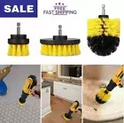 3 Piece Drill Brush Attachment Set Scrub Brush Power Scrubber Drill Cleaning Kit
