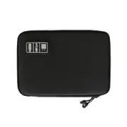 Portable Multifunctional U Disk Storage Bag For Mobile Phone Accessories - Black