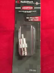 *NEW* RADIO SHACK ADAPTER RCA(PHONO) MALE TO BNC FEMALE- 278250