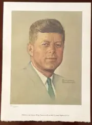 NORMAN ROCKWELL Lithograph of JOHN F KENNEDY Numbered Limited Edition JFK Print
