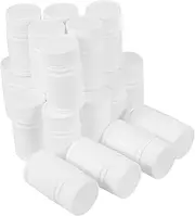 YOSADIER 20pcs Empty White Bottles Refillable Container Case with Screw Cap Portable Sample Jar Organizer for Fish Oil Vitamins and Tablet Storage for Travel and Home Use