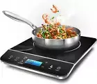 Hot Plate 1 Burner Portable 11" Countertop Induction Compatible Digital Cooktop