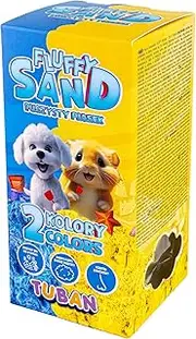 TUBAN Fluffy Sand Set - Fluffy Dynamic Sand 2 x 70 g - Play Sand Toy - Kinetic Sand for Children - Toy - Non-stick - Lightweight - Colours Blue and Yellow
