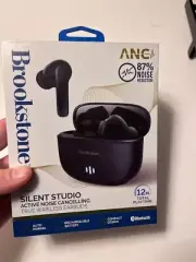 Brookstone Silent Studio True Wireless Earbuds Active Noise Cancelling NEW!
