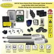 Extra Heavy Duty 24V ☀ Solar Powered ✔Metal Gears ✔Keypad ✔Electric Lock