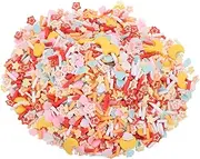 uxcell Fake Sprinkles, 100G Star Moon Resin Fake Candy Sugar Faux Sprinkles Polymer Clay Slices for Nail Art DIY Crafts Cake Phone Case Shaker Card Filler, Red/Pink/Blue/White