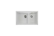 CARYSIL CGDB Granite Kitchen Sink - 800 x 500mm 1 + 3/4 Bowl - Snova White - Top/Under Mount
