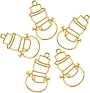 [ULDIGI] Epoxy Frame Geometric Hollow Pendants Necklace Charms Open Bezels Pendants Jewelry Making Supplies Jewelry Making Charm Christmas Charm Pendants Gold Frame Golden Zinc Alloy