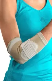 DonJoy Advantage Deluxe Elastic Elbow, Tan, Medium 9", 10.5" for Sprains, Strain